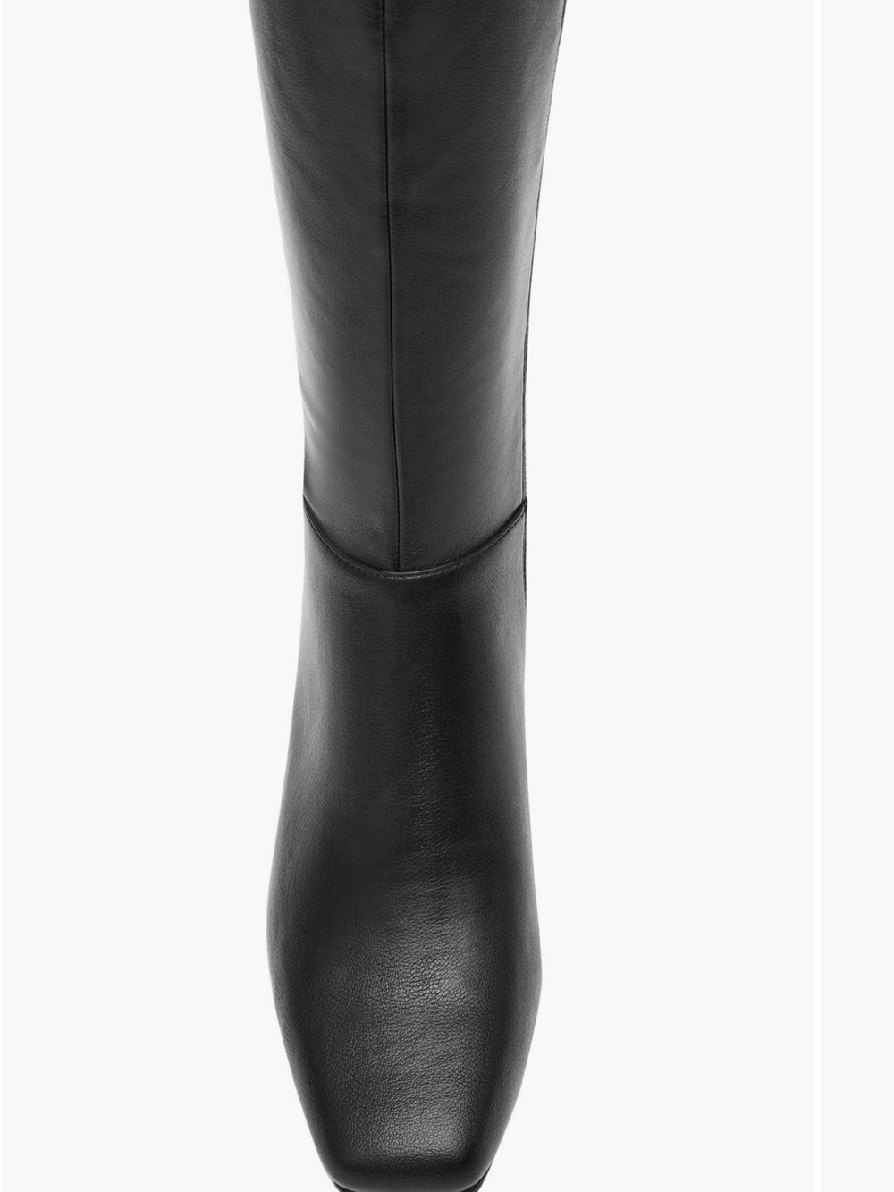 NWT Steve Madden Black Knee High Boots Square Toe Block Heel Chic Minimalist - Picture 6 of 8